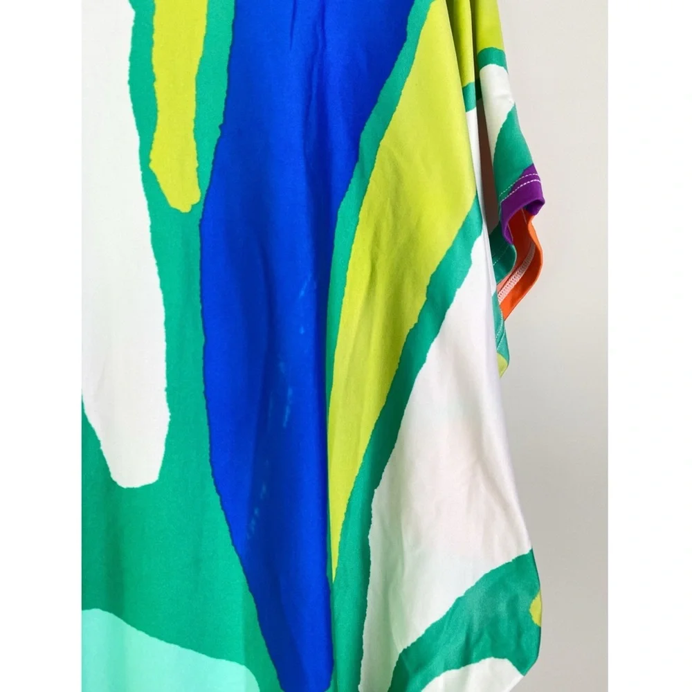 Trina Turk Tropicalia Tunic Swim Dress S Rainbow Cover Up Mermaid Retro Beach - Picture 10 of 10